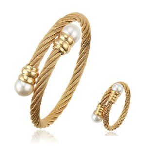 Gorgeous Gold Plated Bracelet & Matching Ring Set